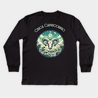 "Capricorn Spanish Cosmic Elegance"- Zodiac Horoscope Star Signs Kids Long Sleeve T-Shirt